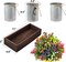 Artificial Flower Table Centerpiece Set – 3 Faux Milan Bouquets with Wood Tray for Home, Office & Bathroom Decor